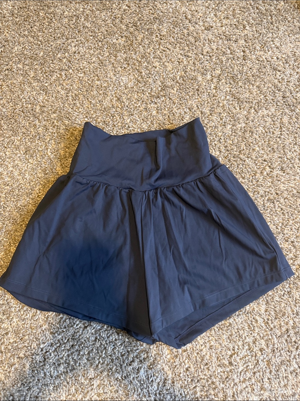NWOT HALARA Navy High-Waist Flared Athletic  Shorts